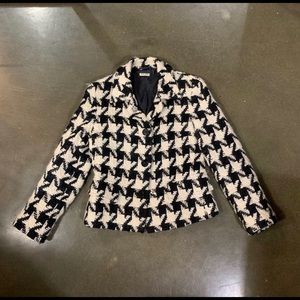 Miu Miu tweed houndstooth cream and black blazer